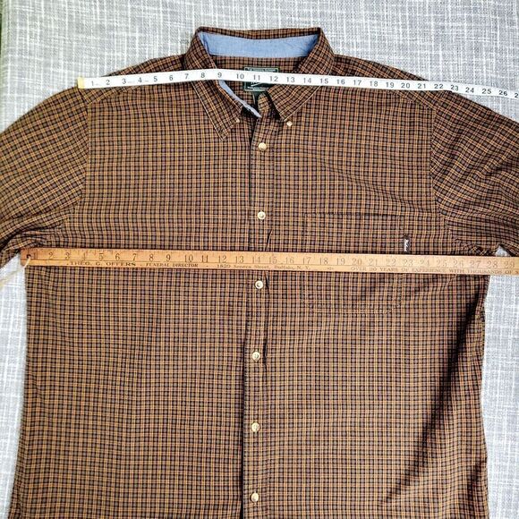 VTG Woolrich Mid-Weight Plaid Shirt Outdoor Brown Gold Men's XXL EUC - Picture 5 of 9